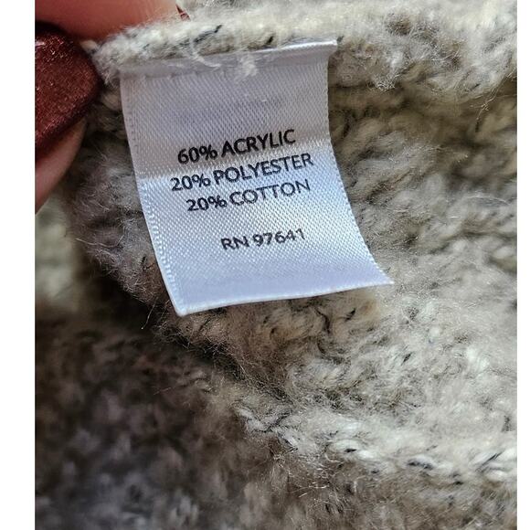 J. Jill Cable Knit Zip Up Cardigan Sweater Women Size M Petite Ivory Long Sleeve - Picture 5 of 5